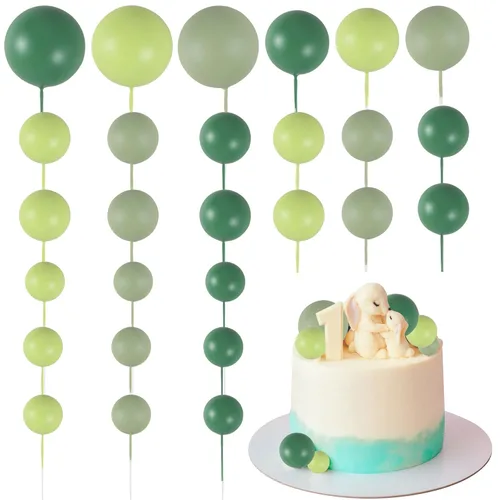 Miniatura 37 de Gyufise 30 Piezas Bolas Topper para Pastel DIY Insertables para Pastel Palillos de Bolas para Pastel Topper para Cupcakes para Fiesta de Cumpleaños