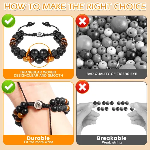 Miniatura 21 de Triple Protection Bracelet - for Protect & Balance - Energy Crystal Handmade Bracelets for Men Women