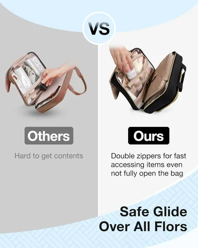 Miniatura 4 de BAGSMART Neceser de viaje colgante con organizador de maquillaje aprobado por la TSA, bolsa cosmética transparente para artículos de aseo personal