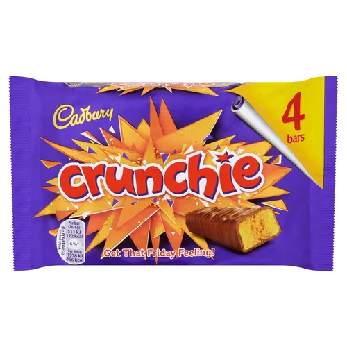 Miniatura 3 de Cadbury Crunchie (4 x 26.1g barras de chocolate) 104.4g Chocolate del Reino Unido / Chocolate británico