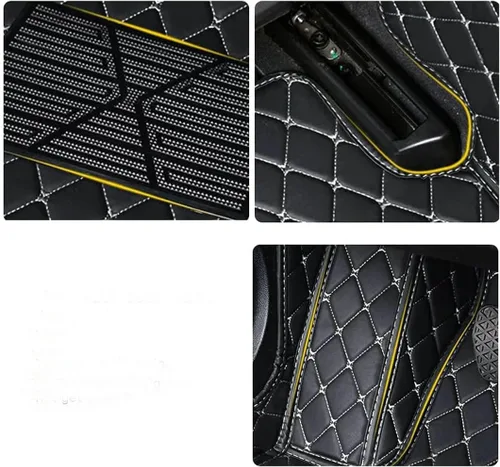 Miniatura 2 de Tapetes para piso de automóvil, protección específica para todo tipo de clima, compatible con la mayoría del 98% de los autos, SUV (beige y negro)