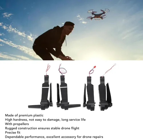Miniatura 2 de RiToEasysports Piezas de drones, 4PCS Drone Motor Brazos con Hélices Drones de Plástico Marco Partes para E88 E99 E10 RC Cuadricóptero Plegable
