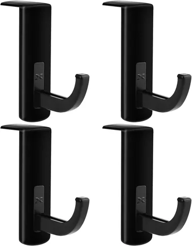 Mudder Paquete de 4 ganchos para monitor para auriculares, soporte para auriculares, soporte adhesivo para auriculares, color negro
