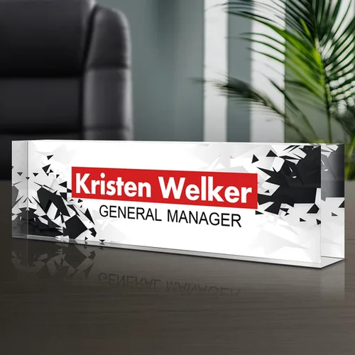 Miniatura 25 de Placa de nombre personalizada para escritorio, placas de nombre grabadas personalizadas para hombre, regalos del día del jefe para jefe, decoración
