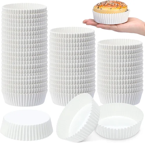 Miniatura 8 de Uiifan - Moldes desechables redondos para cupcakes, moldes de papel para hornear, envoltorios de papel para cupcakes, moldes de papel aptos