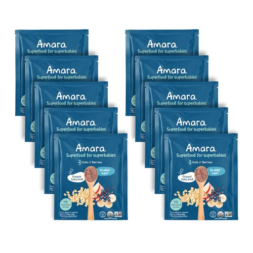 Miniatura 12 de Amara Alimento orgánico para bebés, etapa 3, grano antiguo, cereales para bebés para mezclar con leche materna, agua o fórmula para bebés, bolsas