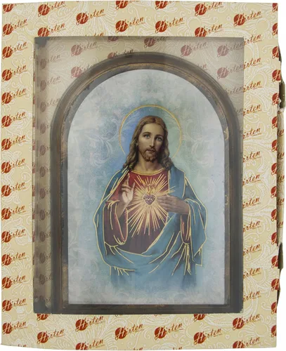 Miniatura 2 de William J. Hirten Placa de pared devocional con reflejos dorados (Sagrado Corazón de Jesús)