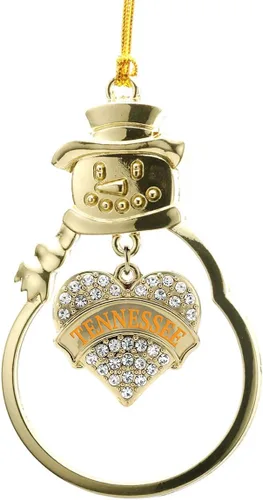 Miniatura 229 de Inspired Silver - Twin #1 - Adorno de Navidad dorado - Adorno de árbol de Navidad con dije de corazón con circonita cúbica - Decoración colgante