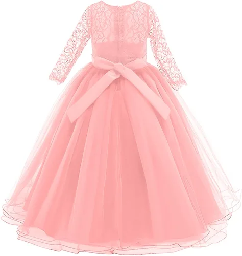 Miniatura 3 de Vestidos de punto de manga larga para niña pequeña, vestidos de princesa tutú de malla de encaje