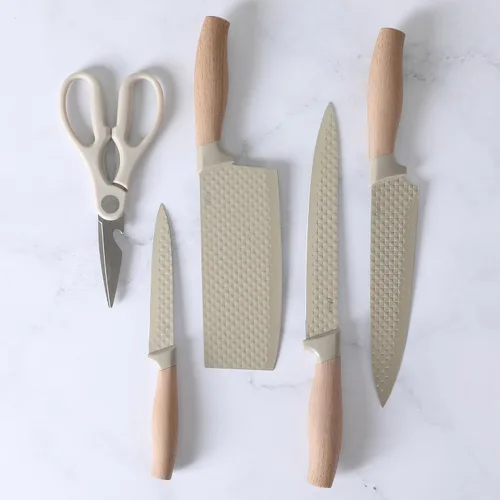 Miniatura 7 de Oster Gunderson Juego de Cuchillos de Cocina de 6 Piezas con Bloque, Juego de Cuchillos de Cocina de Acero Inoxidable con Cuchillas Afiladas