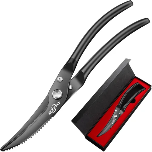 Tijeras de cocina resistentes, tijeras de cocina de acero inoxidable de alta calidad, tijeras de aves de corral de 8.8 pulgadas, ultra afiladas para