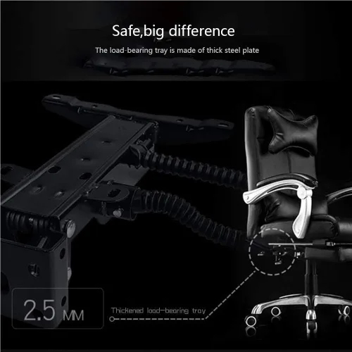Miniatura 6 de Leather Desk Gaming Chair Height Adjustable Ergonomic High Backrest Office Computer Chairs with Headrest and Lumbar Support for Reception Study Milk