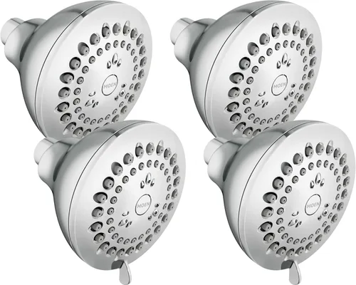 Miniatura 4 de Moen Adler - Cabezal de ducha cromado de 3.5 pulgadas con 4 funciones con varias opciones de alta presión, cabezal de ducha que aumenta la presión
