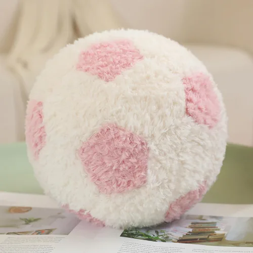 Miniatura 5 de Juguete de peluche redondo de fútbol de 12 pulgadas, almohada suave para niños y bebés Pie de página rosa
