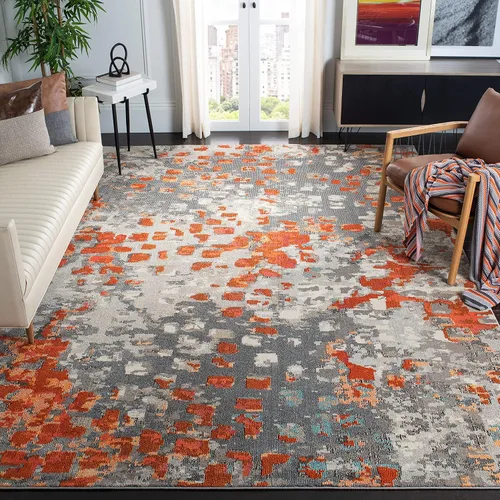 Miniatura 13 de SAFAVIEH colección Monaco MNC225E - Alfombra boho chic con diseño abstracto de acuarela, no suelta pelusa, para sala, habitación, comedor, oficina