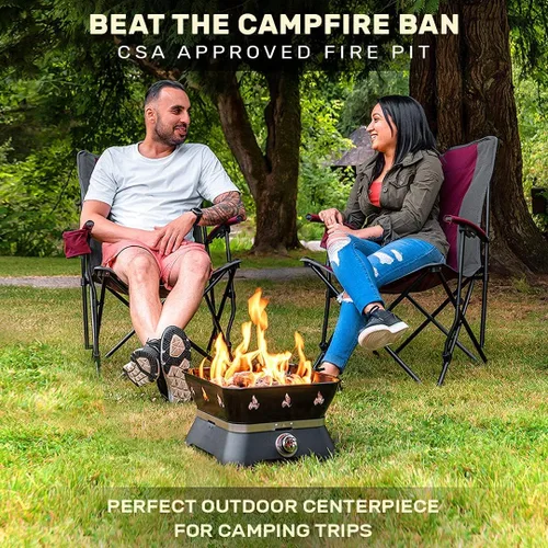 Miniatura 7 de Outland Living Firebowl 805 Firecube - Fogata cuadrada portátil de propano sin humo de 14 pulgadas, hoguera de gas para exteriores con cubierta