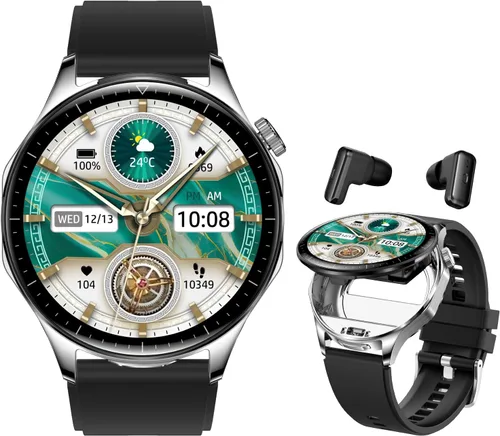 Miniatura 7 de Reloj inteligente 2 en 1 con auriculares, AMOLED de 1.43 pulgadas, pantalla táctil completa colorida y Bluetooth, reloj inteligente para hombres