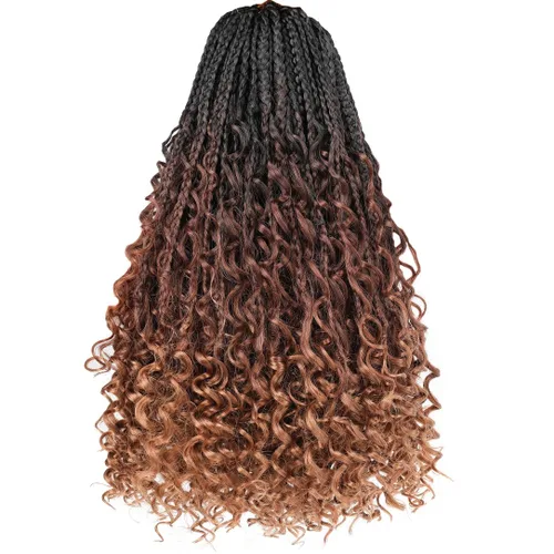 Miniatura 32 de Beverlee Goddess Box - Trenzas de ganchillo de 8 pulgadas, 8 paquetes de trenzas de ganchillo bohemias, extremos rizados, pelo sintético rizado