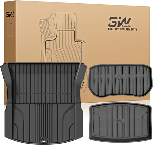 Miniatura 14 de 3W – Tapetes y revestimiento para maletero compatibles con Tesla Model S 2021-2026, tapetes TPE para todo tipo de clima con ajuste personalizado