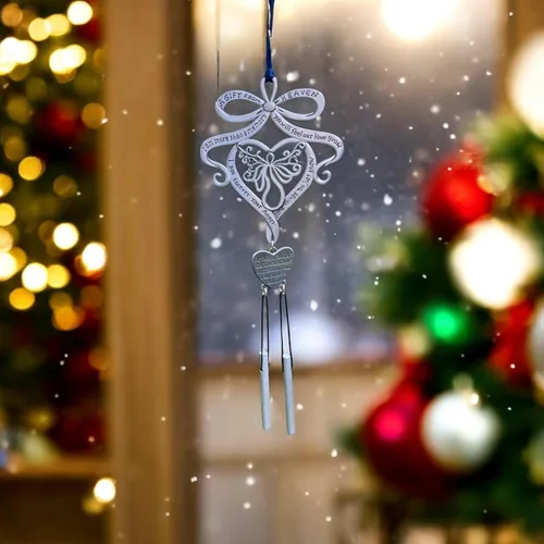 Miniatura 9 de Mooney Tunco, memorial con llamador de ángel "A Gift from Heaven" Engraved Pewter Wind Chime in Gift Box with Poem for Funeral Sympathy Gift or to