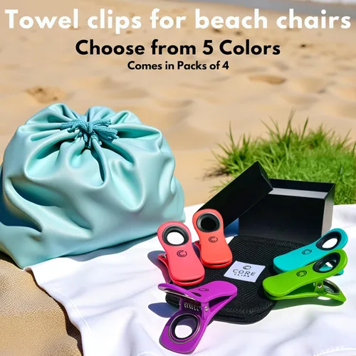Miniatura 9 de Clips para toallas de playa para sillas de crucero, soportes para toallas resistentes para sillas de salón, clips de piscina grandes de apertura