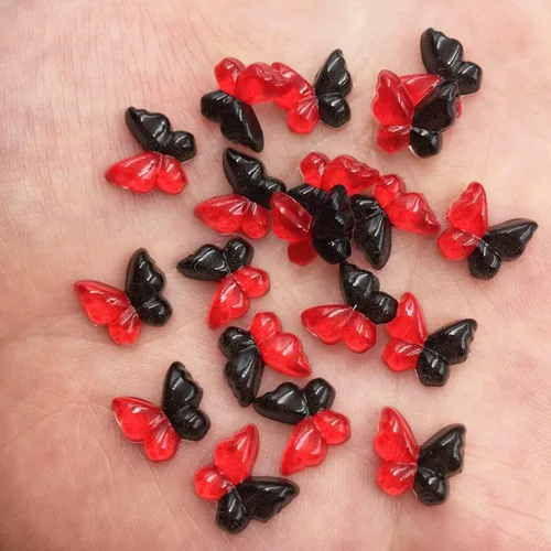 Miniatura 2 de Diamantes de imitación de mariposa con parte trasera plana, 80 unidades de 0.394 pulgadas, dijes de mariposa de resina para uñas, adornos, álbumes