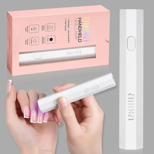 Miniatura 10 de AILLSA Mini luz UV para uñas, lámpara LED de mano para uñas, pequeña lámpara de uñas de gel, portátil, de secado rápido, inalámbrica para regalo