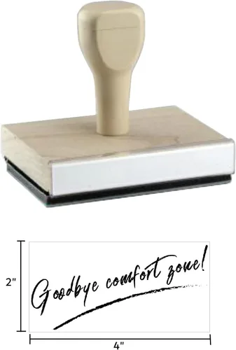 Miniatura 3 de Goodbye Comfort Zone - Sello de goma, sello de madera de 2 x 4 pulgadas
