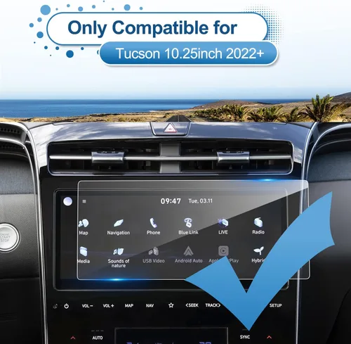 Miniatura 2 de Protector de pantalla Tucson 2022 2023 2024 para Hyundai Tucson (XRT/N Line/Limited/SEL/SEL Convenience) Pantalla táctil de 10.25 pulgadas, vidrio