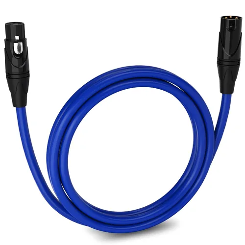 Miniatura 170 de LyxPro Cable de micrófono XLR hembra a macho de ángulo recto de 3 pines de 1.5 pies para altavoces amplificados, interfaz de audio, rendimiento