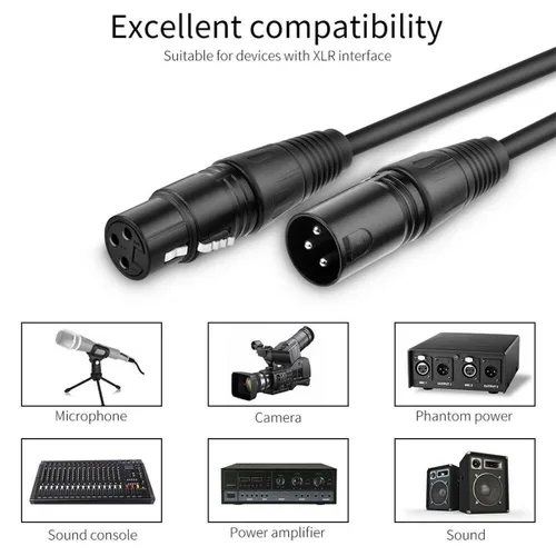 Miniatura 9 de Mic DMX Audio Cable 3 Pin XLR macho a XLR hembra Cable de micrófono (3.3 ft)