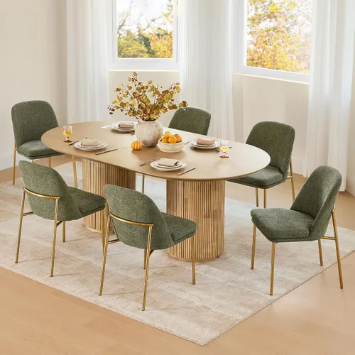 Miniatura 20 de CHITA Juego de 2 sillas de comedor modernas, sillas de comedor de metal con certificación FSC para comedor, color gris claro