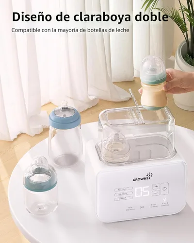 Miniatura 7 de Calentador de biberones para bebé, Grownsy 8 en 1 calentador de leche rápido con temporizador para leche materna o fórmula, se ajusta a 2 biberones