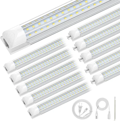 Miniatura 9 de CNSUNWAY Lámparas LED para tienda de 4 pies, luz LED en forma de D de 50W 7500LM 6500K luz blanca diurna, luz para garaje, enlazable con cubierta