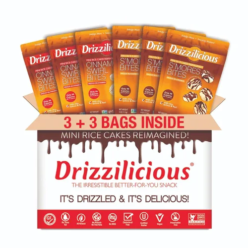 Miniatura 3 de Drizzilicious Mini Tostadas de Arroz - Tostadas de Arroz Crujientes, Snack Saludable para Adultos y Niños, Tostadas de Arroz Saborizadas, Veganas