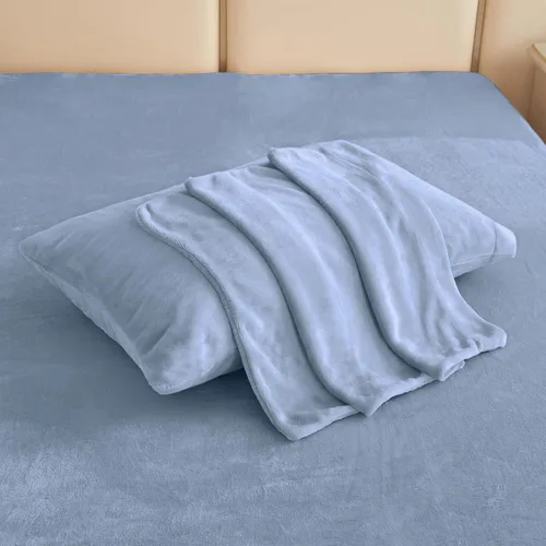 Miniatura 118 de Viviland Juego de sábanas de microforro polar tamaño matrimonial, sábanas ajustadas tipo franela para Navidad con bolsillo de 15" de profundidad