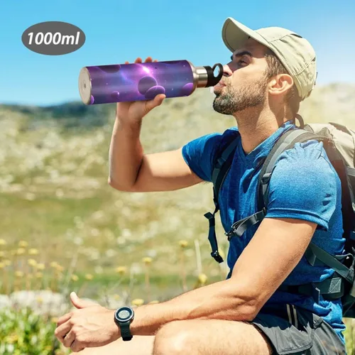 Miniatura 7 de Stainless Steel Vacuum Insulated Water Bottle 20 Oz, BPA-Free Sport Water Bottle for Gym Outdoor Travel School, Cosmic Scene Purple Planets