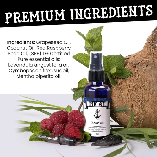 Miniatura 2 de Ink Oil Aceite orgánico para tatuajes para curación, loción natural para cuidado posterior de tatuajes con aceites esenciales de grado terapéutico