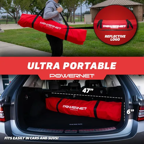 Miniatura 5 de PowerNet Red de voleibol portátil para entrenamiento en el patio trasero, equipo de práctica de voleibol en interiores y exteriores, ideal