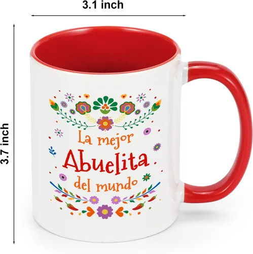 Miniatura 7 de YHRJWN Taza de café Abuela La Mejor Abuelita Del Mundo, regalo para la abuela en español para el día de la madre, cumpleaños, Navidad, regalo