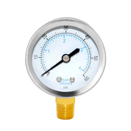 Miniatura 12 de Joywayus Medidor de Presión 0-200 PSI, Latón 1/4" NPT Rosca Macho Montaje Inferior, Llenado de Glicerina, Caja de Acero Inoxidable, Múltiples