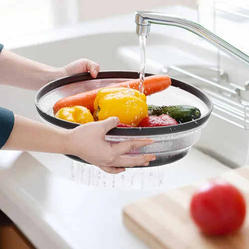 Miniatura 5 de 12" Cubierta para microondas y esterilla, tapa grande con ventilación plegable para evitar salpicaduras, placa de cocina redonda de silicona Gris