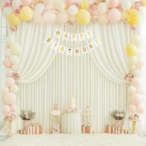 Miniatura 34 de Cortinas de fondo azul bebé de 8 x 10 pies para bodas, cortinas de fondo de poliéster sin arrugas, para baby shower, fiestas de cumpleaños