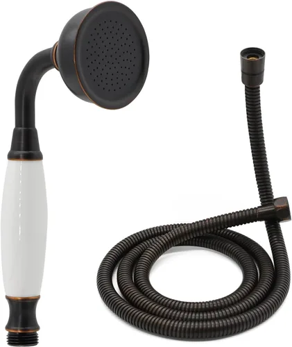 Miniatura 10 de HOMEDEC Cabezal de ducha de mano vintage con manguera flexible de 59 pulgadas, cabezal de ducha de lluvia antiguo de alta presión, combo de repuesto