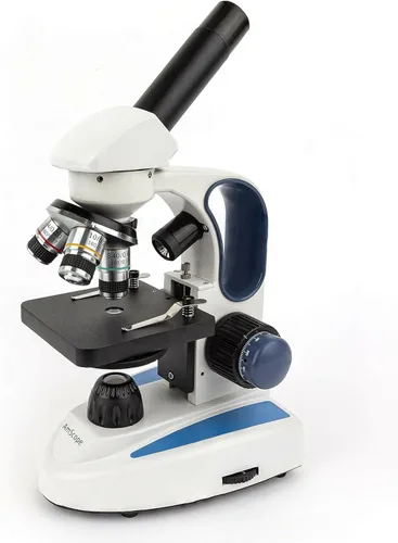 Miniatura 10 de AmScope Microscopio monocular compuesto inalámbrico digital M158C-2L-E, oculares WF10x y WF25x, aumento de 40x-1000x, iluminación LED superior e