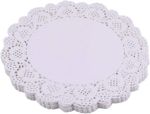Miniatura 7 de Tim&Lin Tapetes de papel de encaje blanco - 17.78 cm x 25.4 cm Doilies de papel ovalados redondos - manteles individuales de papel desechables - 7.5