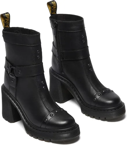 Miniatura 3 de Dr. Martens Botas Chelsea de cuero con tacón acampanado y arnés Spence para mujer