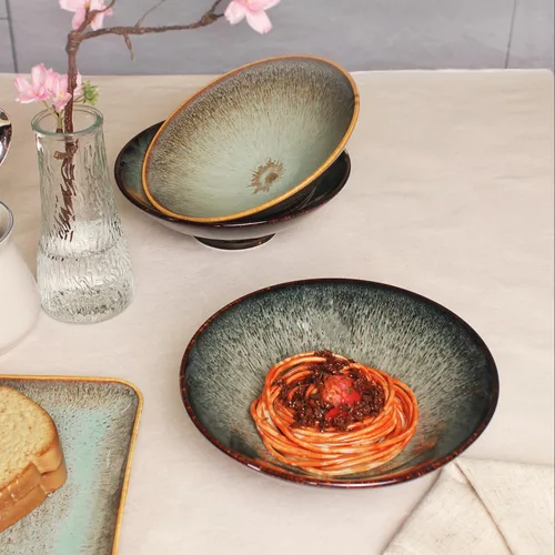 Miniatura 4 de Juego de 2 cuencos de cerámica japoneses para sopa de fideos ramen, para ramen, Pho, sopa, ensalada, pasta, platos asiáticos, fideos Udon, cuenco