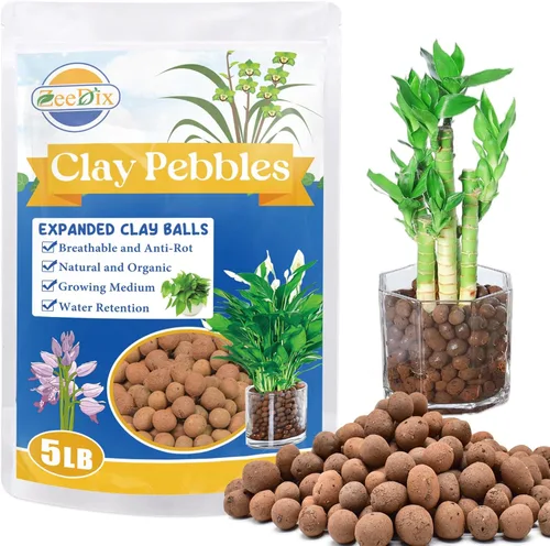 Miniatura 9 de ZeeDix 2LBS de guijarros de arcilla expandida para hidroponía - Bolas hidroneutrales de pH 4mm-16mm, guijarros ligeros de arcilla Leca para drenaje