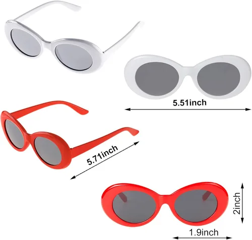 Miniatura 3 de CICINUJOY Paquete de 10 lentes ovalados retro Mod con marco grueso, lentes redondos, a cuadros, para mujeres, niñas, hombres, adolescentes, niños